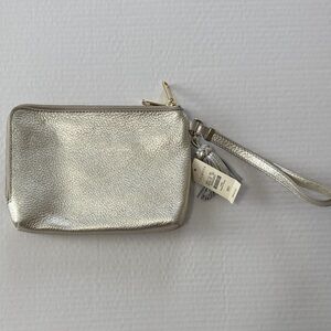 Metallic Gold Wristlet Clutch - Women's Bag